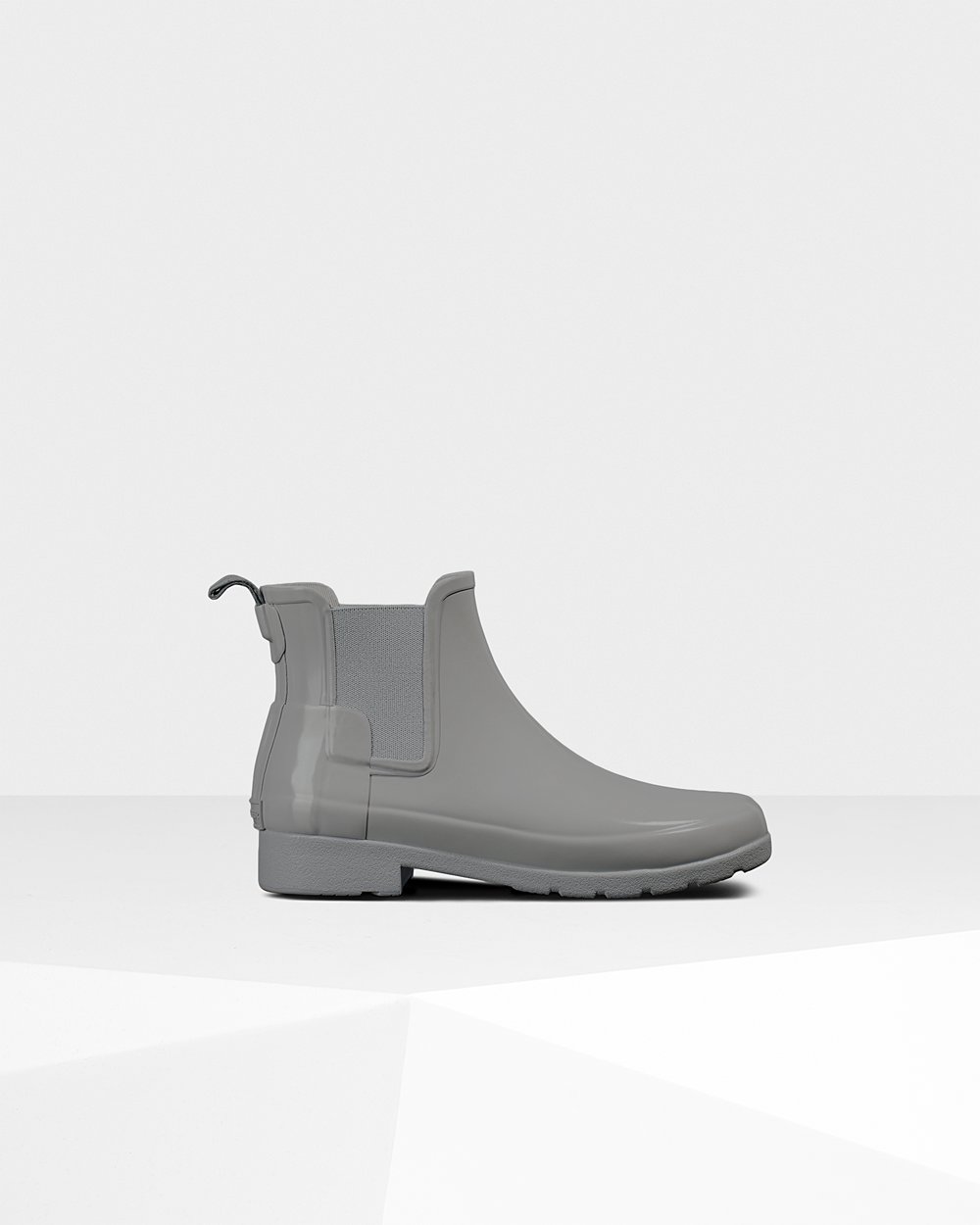 Womens Chelsea Boots - Hunter Refined Gloss Slim Fit (01DKEIMQV) - Grey